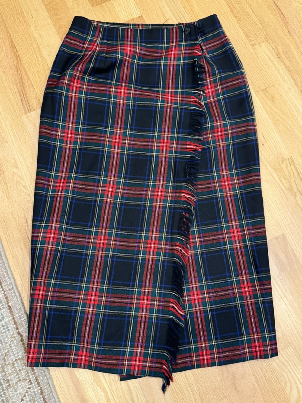 Rafaella | Plaid 80s Wool Skirt// Size 12